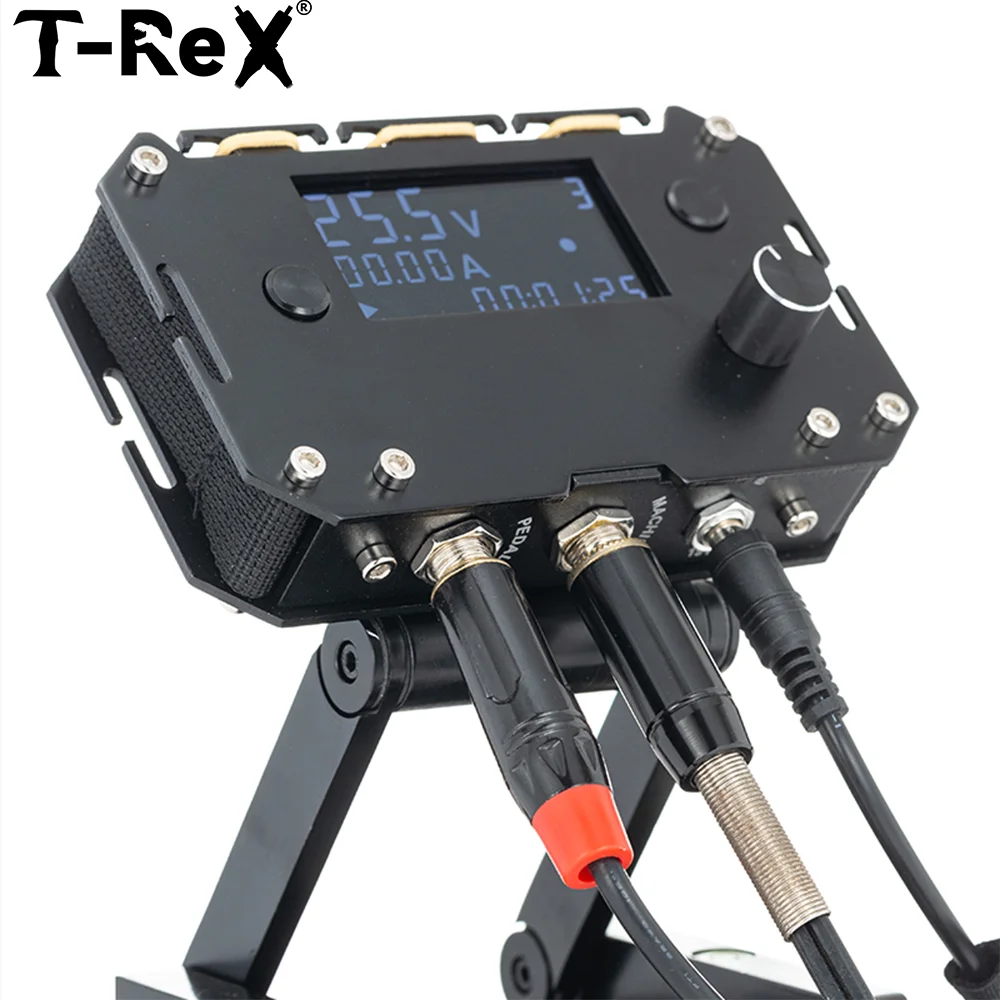 T-Rex LCD Digital Tattoo Power Supply 3-18V Adjustable Voltage Dual Machine Ports Continuous Mode Tattoo Power Supply