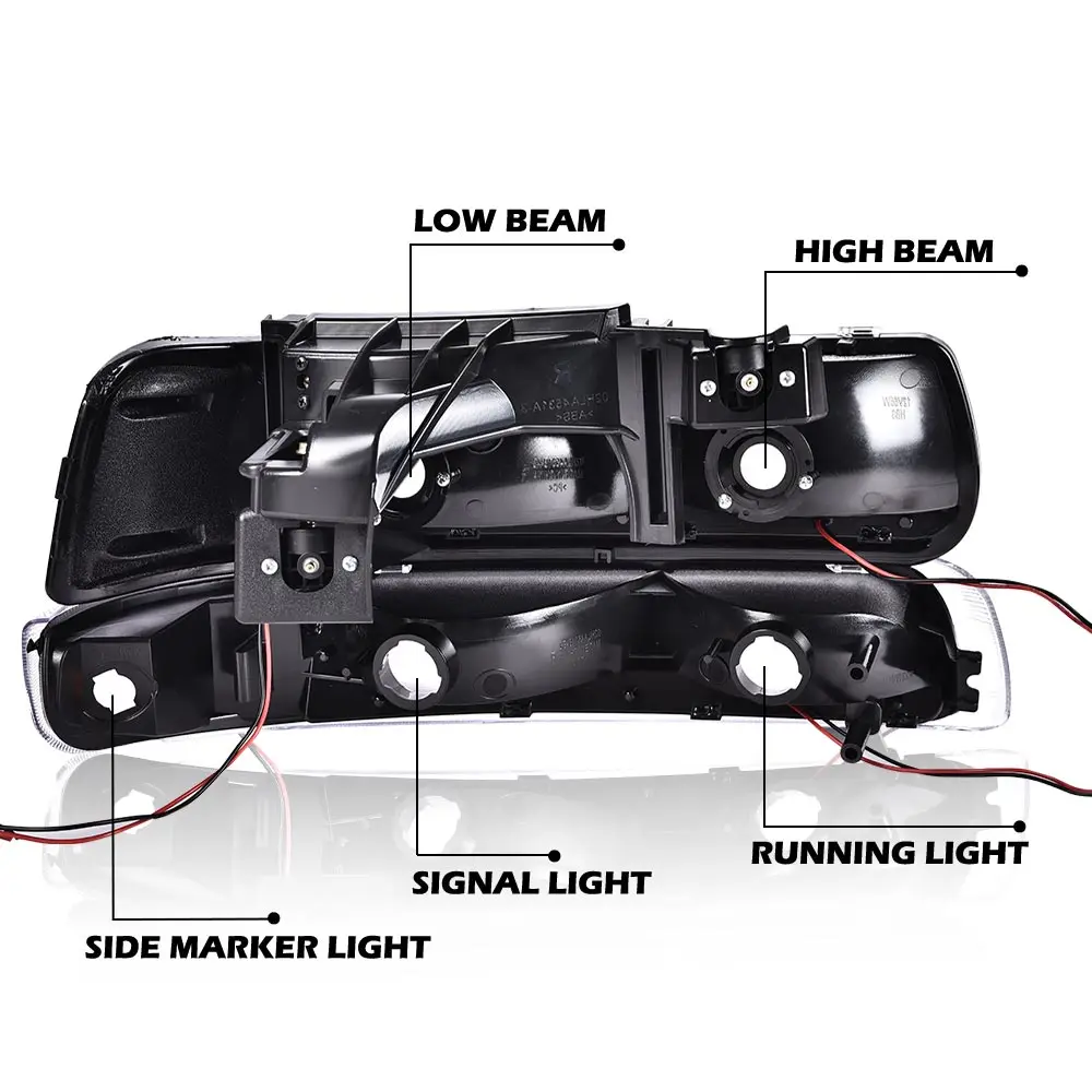 مصابيح أمامية Led Drl لسيارة تشيفي سيلفرادو 1999-2002 /Silverado 1500Hd 2500Hd 2001-2002 /Tahoe Suburban 1500 2500 00-06 يسار + يمين