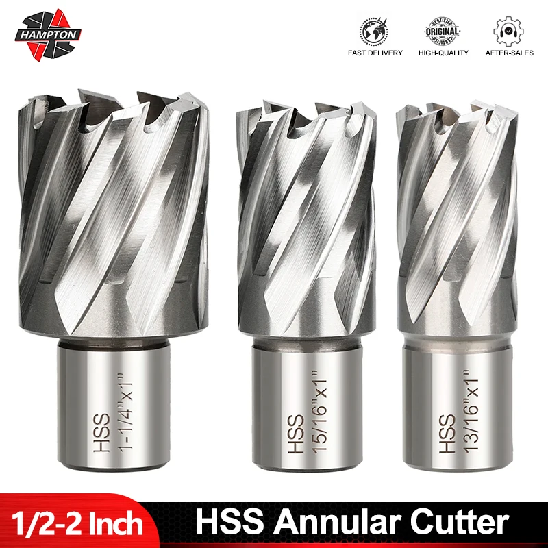 

Кольцевая пила HAMPTON со сварочным хвостовиком диаметром от 1/2 до 2 дюймов, кольцевая пила из быстрорежущей стали для магнитного сверлильного станка
