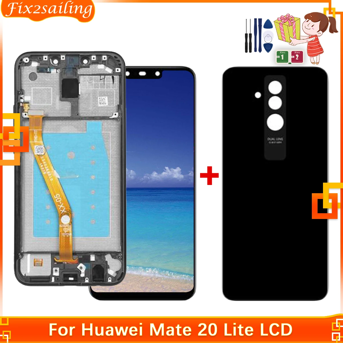 Pantalla táctil LCD de 6,3 pulgadas para Huawei Mate 20 Lite, pantalla táctil para Huawei SNE-AL00, INE-LX2, SNE-LX1, LX3, piezas de repuesto
