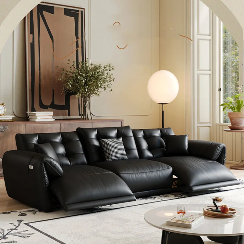 

Electric Fillers Wood Sofas Soft Black Europe Designer Living Room Sofa Lazy Modern Floor Divani Da Soggiorno Home Furniture