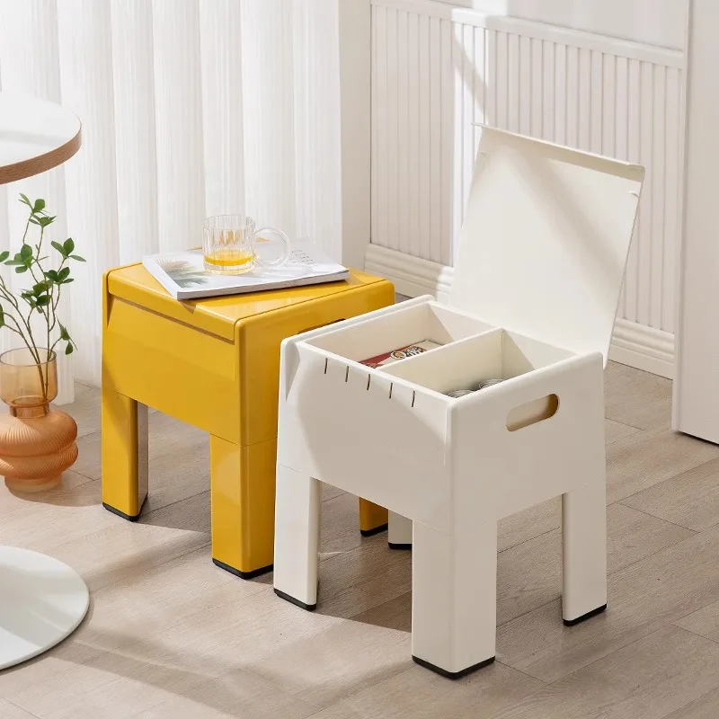 Nordic Storage Ottoman, Creative Shoe Bench for Entryway, Multi-Function Living Room Organizer