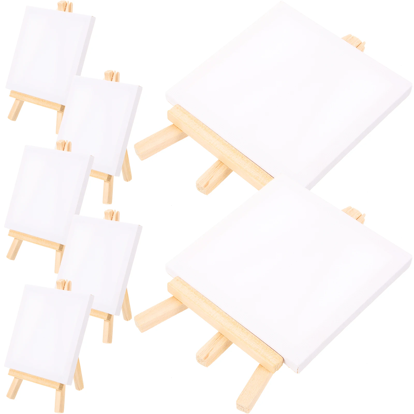 

1 set Mini Easel Set Stretched Canvases Students DIY Decorative Multi-Function Painting Canvas Triangle Stand Painting Frame
