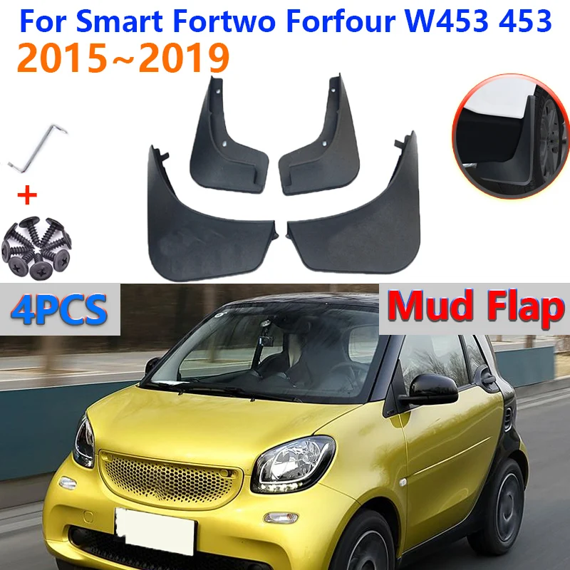

For Smart Fortwo Forfour W453 453 2015~2019 2016 Car Front Rear Wheels Mudguards Fender MudFlaps Splash Guards Flap Accessories