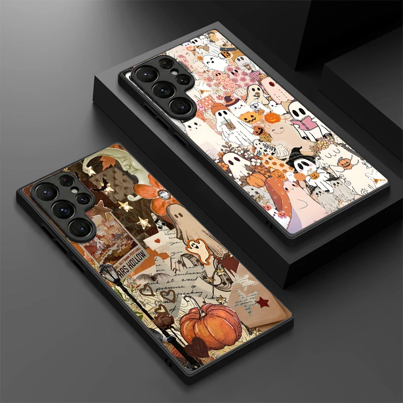 Magnetic Halloween Pattern Phone Case For Samsung Galaxy S25 FE S26 S23 S24 Ultra S22 Plus S25 Edge For Magsafe Hard Back Cover