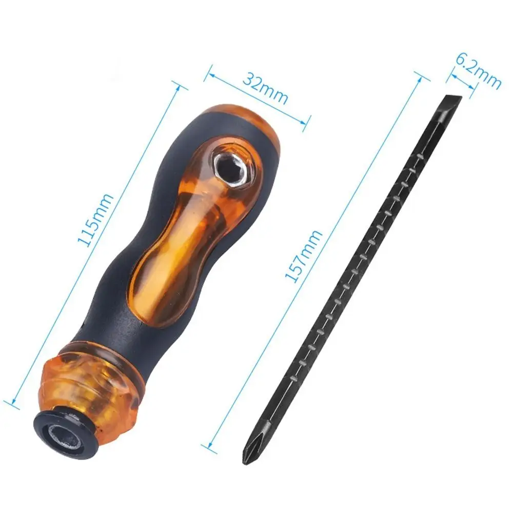 Steel Telescopic Screwdriver Slotted/Cross Dual Purpose Magnetic Screw Driver Hand Tool High Hardness Ratchet Screwdriver Home