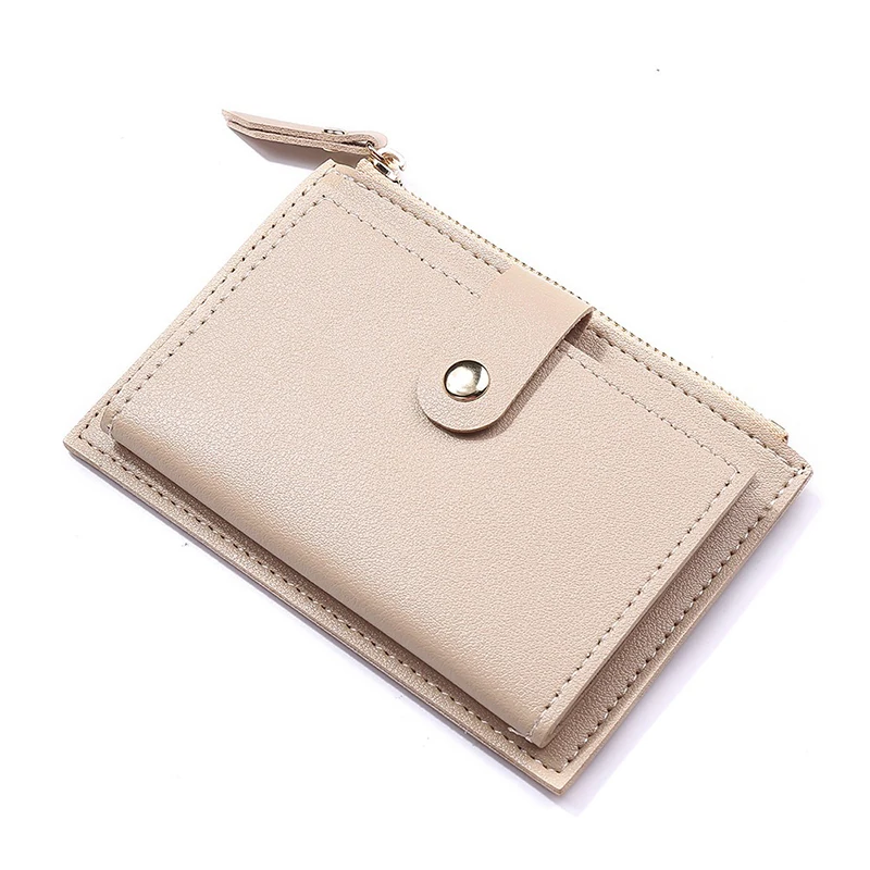 Women's Wallet Simple Credit Card Holder Purses Slim PU Leather Wallets for Women Zip Coin Pocket Thin Ladies Money Bag
