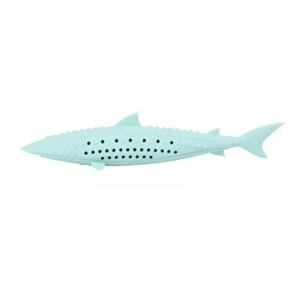 Catnip Filled Silicone Cat Toothbrush Fish Toy Durable Chewing Stick Teeth Cleaning for Indoor Cats