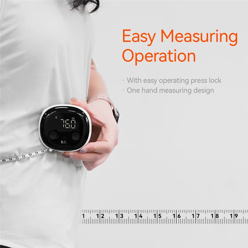 CABE-Smart Body Tape Measure,Retractable Bluetooth Fitdays APP Monitoring Body Fat BMI Tool For Fitness Shape & Weight Loss