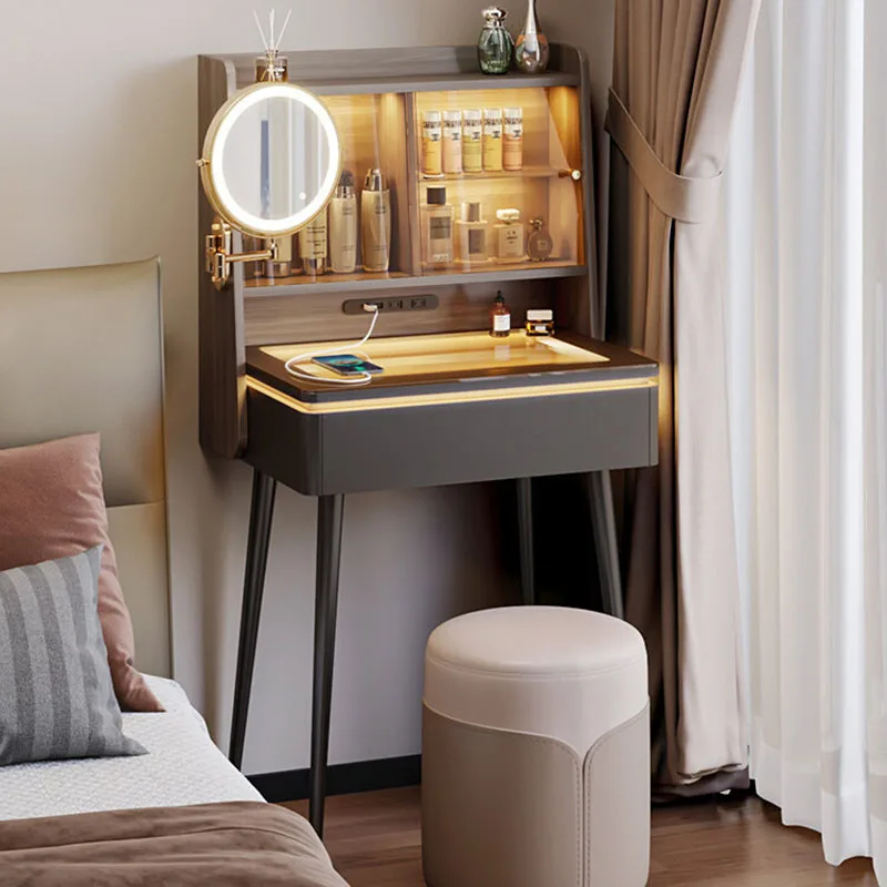 

Makeup Bedroom Vanity Table Drawers Storage Modern European Coffee Dressing Table Comfortable Stool Penteadeira Home Furniture