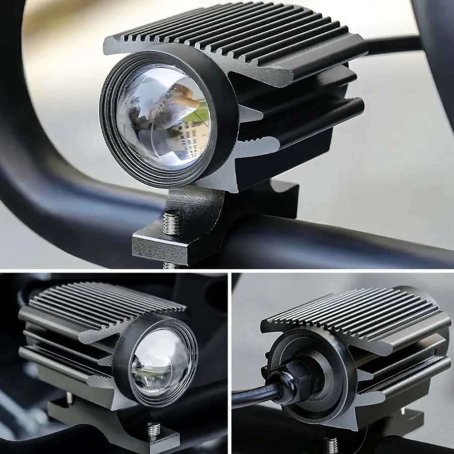 Additional Led Headlights For Motorcycle Led Light Lamp 12-80V Dual-Color White/Amber Universal Auxiliary Spotlights Fog Light