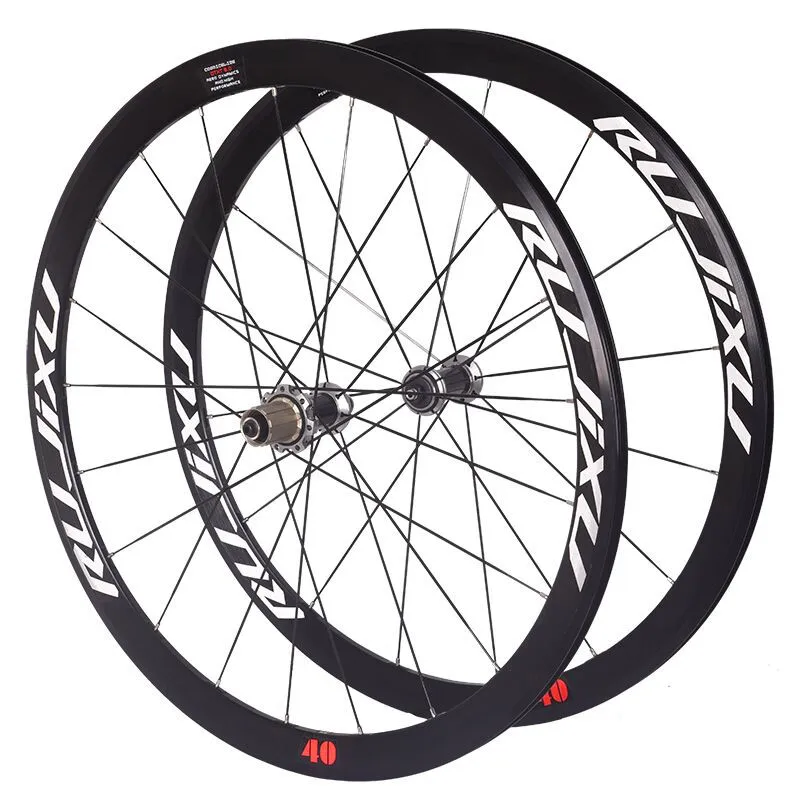 700C  RUJIXU Bike wheel set 30/40/50mm alloy rim black Carbon Fiber HUB V/C brake wheel set road wheel set