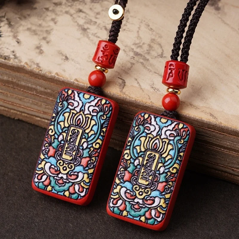 

Fidelity Keychain Painted Thangka Tranquility Peace Plate Men's and Women's Necklace Pendant