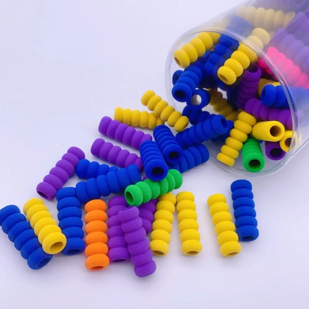 10pcs Hand Protection Sponge Pen Gripper Ergonomic Soft Texture Anti-slip Pen Grip Pen Sleeve Students