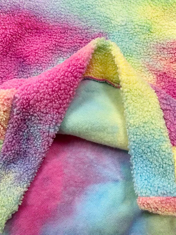   Tie Dye Fce Hoodie Paar Sle Pure Originele film rondom Thiened Long Sve Cotton Inner ket