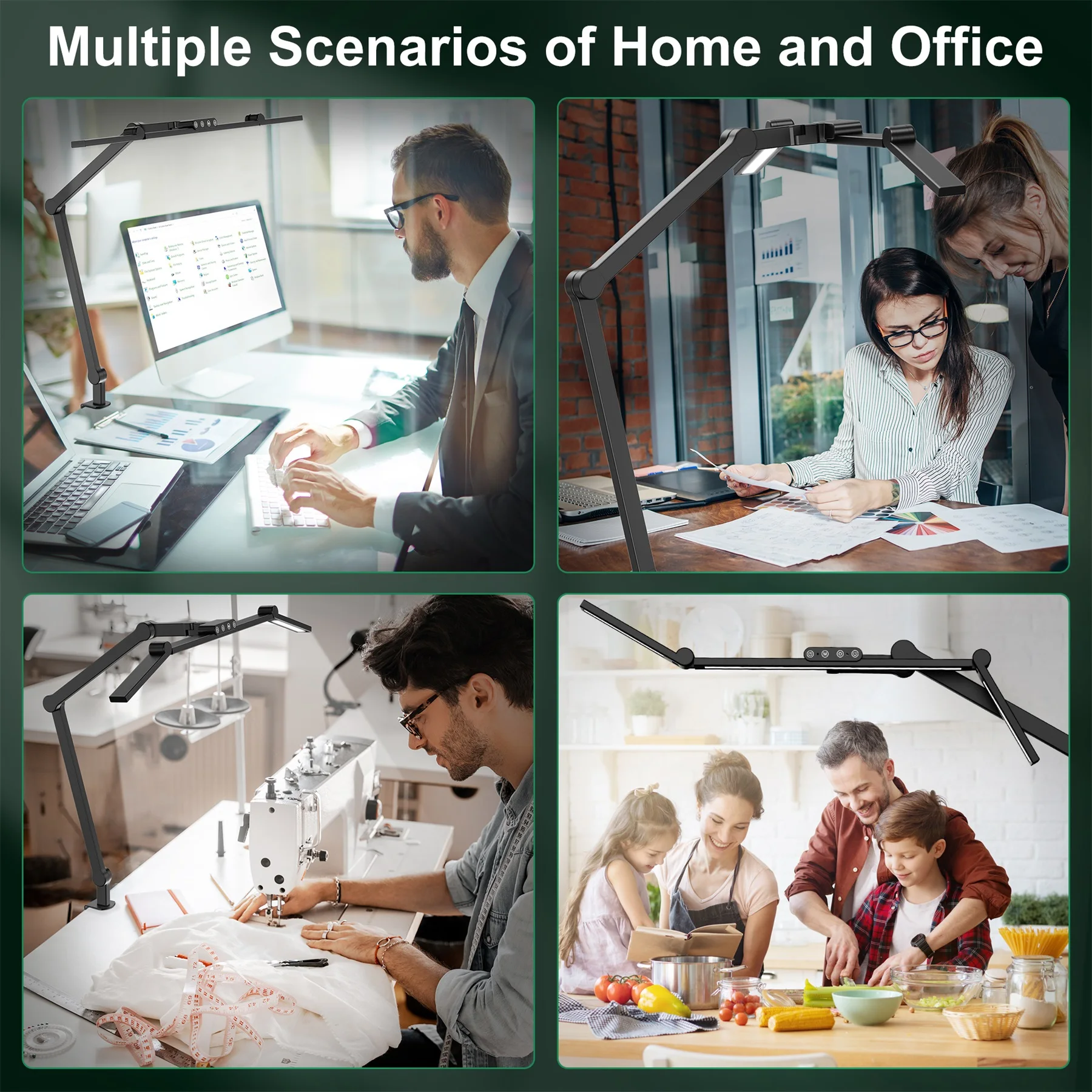 Aiopp LED-Schreibtischlampe mit breiter Beleuchtung und 3 Klammern, Augenschutz, dimmbar, Timer-Funktion, flexibler, verstellbarer Metallarm, Clip-Licht für Dual-Monitor, Home-Office, Designer-Arbeitsplatz – Detail 7