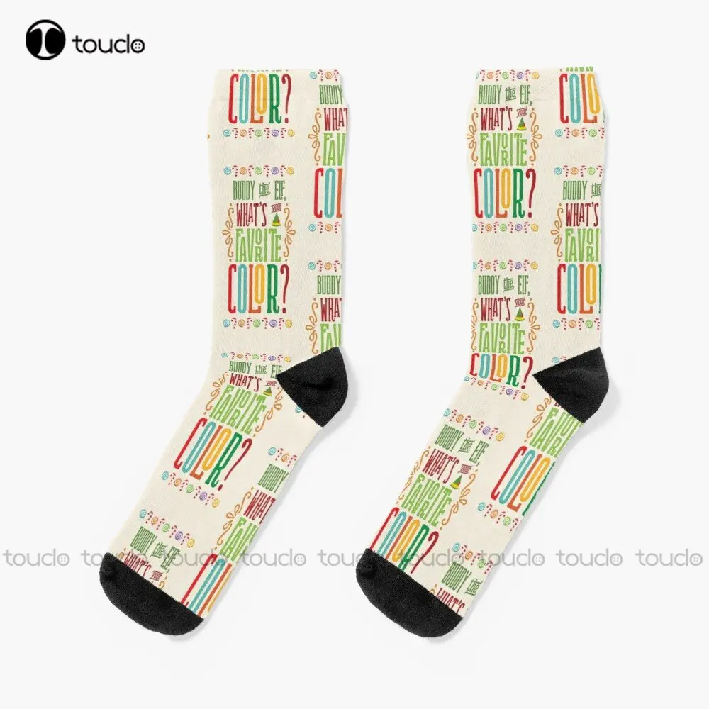 Buddy The Elf - What'S Your Favorite Color? Socks Men'S Novelty Socks Christmas New Year Gift 360° Digital Printing New Popular