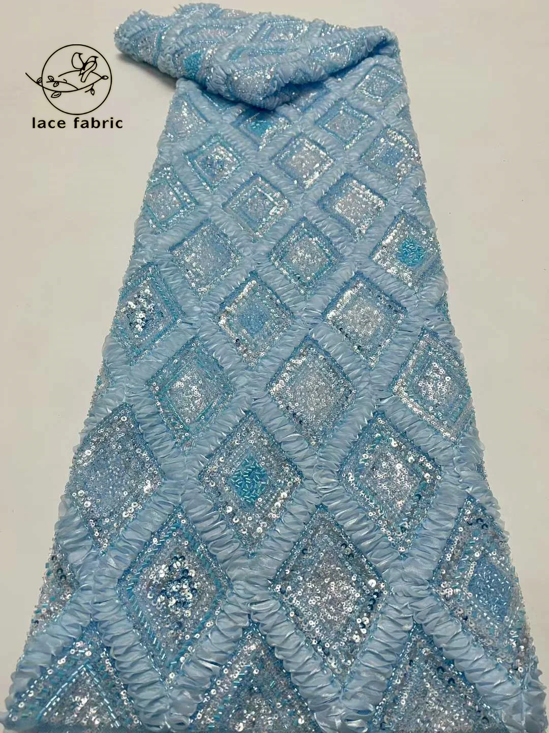 

Новейшая высококачественная африканская нигерийская кружевная ткань с тюлем для шитья, французская вышивка бисером, для праздничных платьев, с пайетками, 5 ярдов