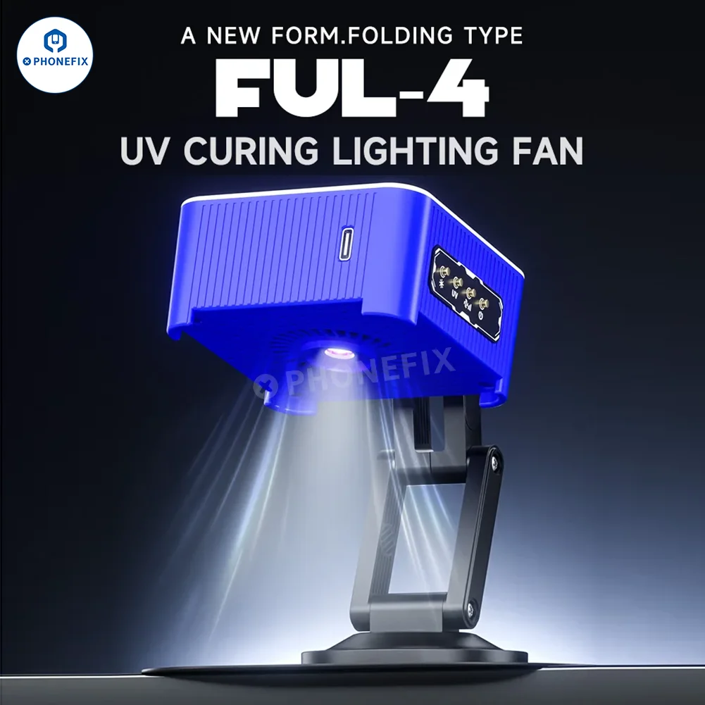 MECHANIC FUL-4 Cooling Light Fan UV Curing Smoke Extraction Fast Heat Dissipation Adjustable Stand for Motherboard PCB Repair