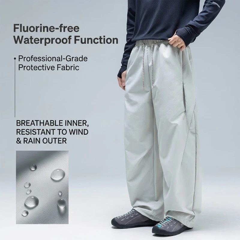 Unisex Water-Repellent Softshell Pants – Convertible Wide-Leg / Jogger  with Reflective Zipper Adjustable Cuff Hiking Urban Wear