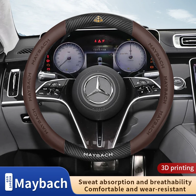 

Car Carbon Fiber Steering Wheel Cover For Maybach S Class GLS480 GLS600 W220 W221 W222 S400 S450 S480 S500 S560 S580 S650 S680