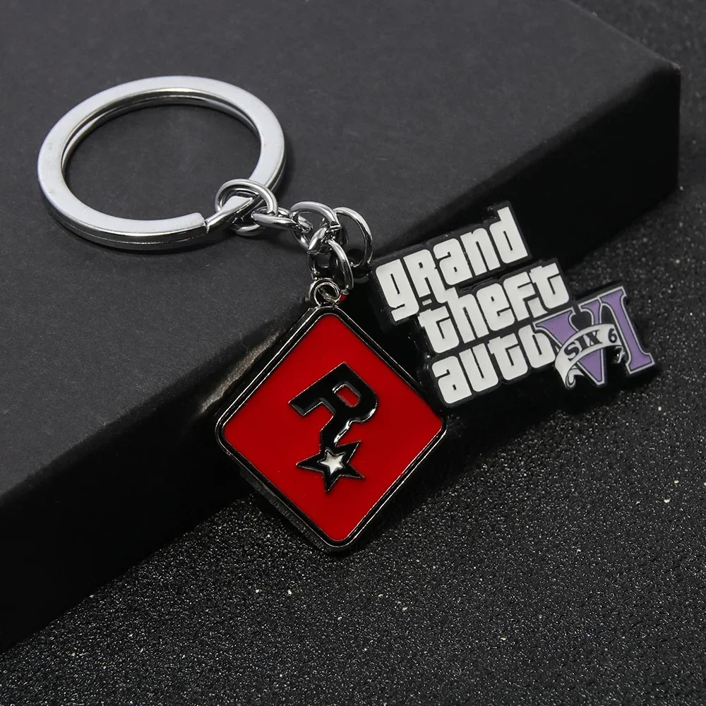 New Style Game PS4 GTA5 Keychain GTA V Grand Theft Auto 5 Star Muti Pendant Keyring For Men Fashion Key Holder Jewelry