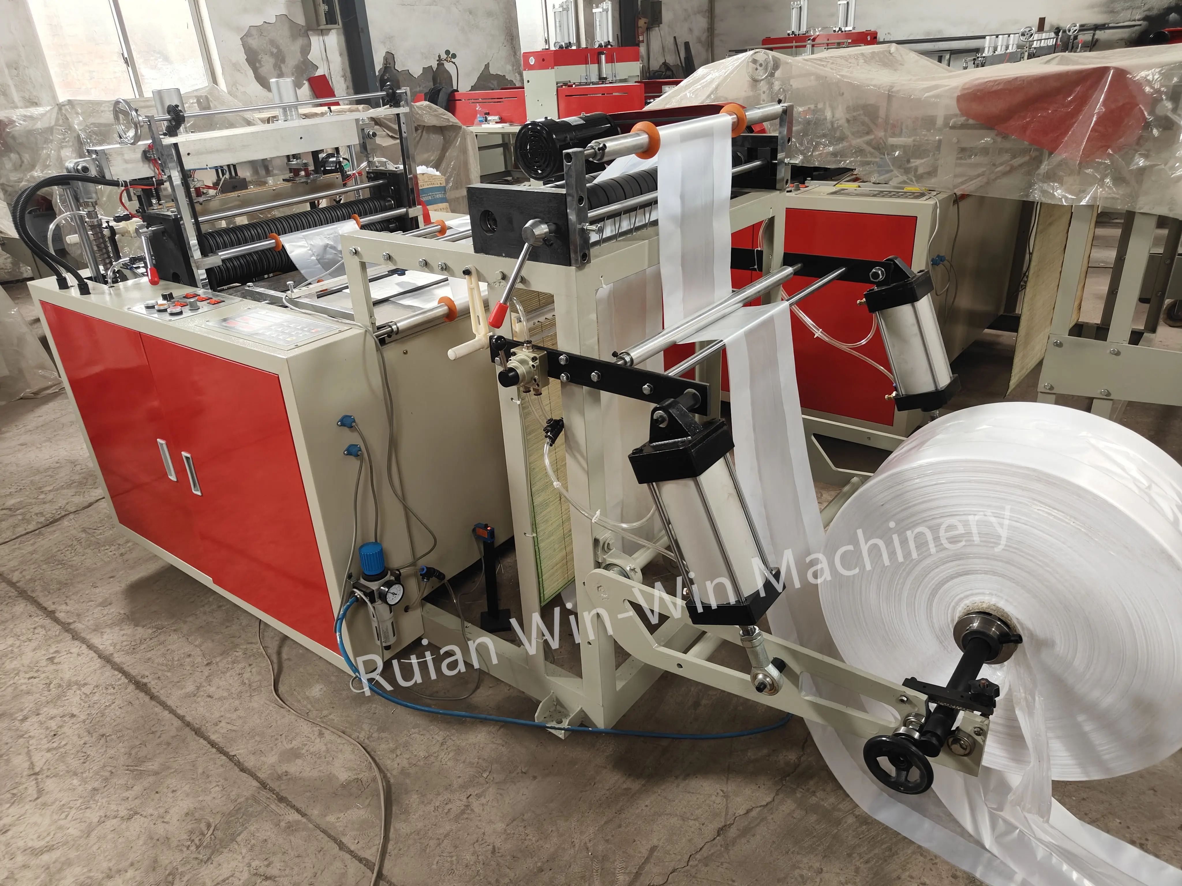 DFR600  PE Plastic Hot Sealing Hot Cutting Bottom Sealing T-shirt Bag Making Machine
