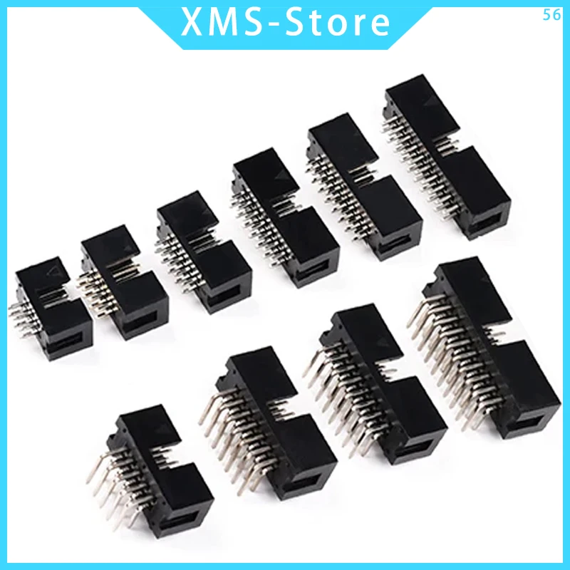 

10pcs dip 6P 10P 20P 26P 34P 40P PIN 2.54MM pitch MALE SOCKET straight idc box headers PCB CONNECTOR DOUBLE ROW DC3 HEADER