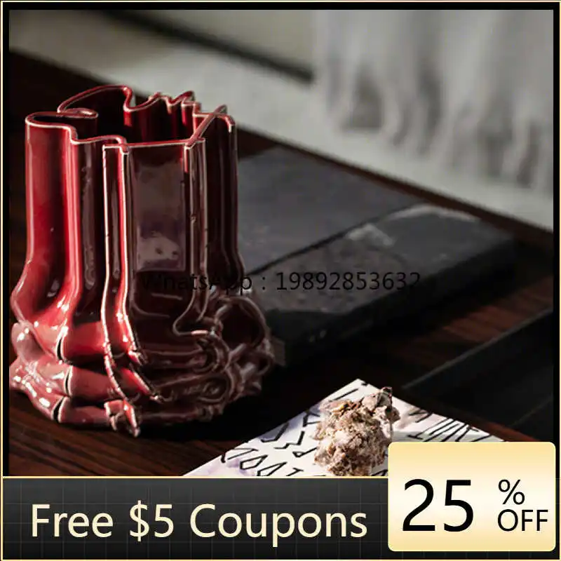 

LYY Simple Modern New Chinese Style Vase Model Room Soft Decoration Living Room Coffee Table Dining Table Flower Vase Ornament