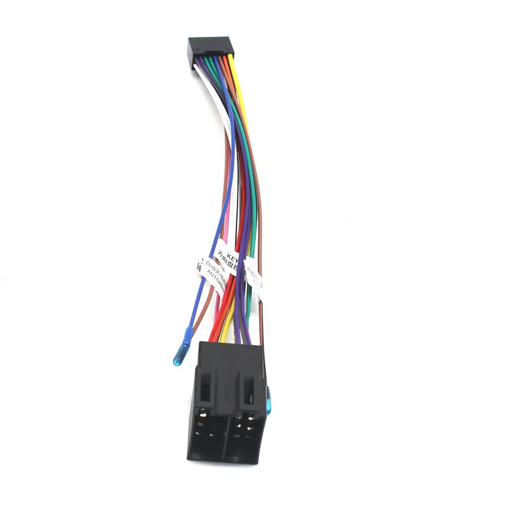 Universal 16 Pin To ISO Power Cable Adapter Wiring Harness Kits Accessory Wire for 2 Din Radio Car Android Head Unit