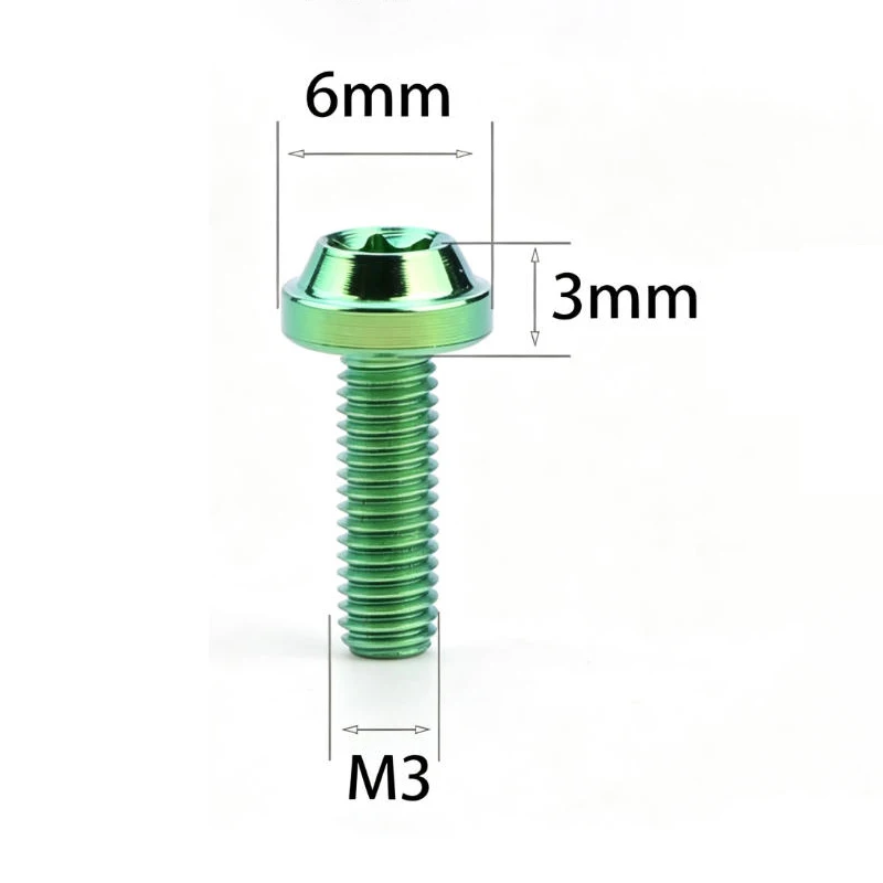 Titanium Alloy Bolts M3x5/6/8/10/12/15mm Flat-Head Internal Hex Bolts T10 Hex Head Screws Suitable for Motorcycle Modifications