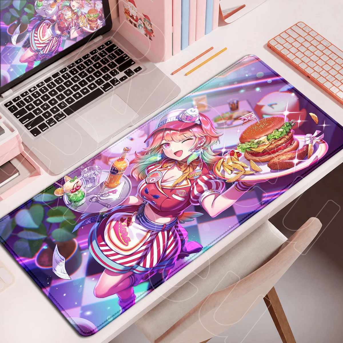 PC Gaming Accessories Non-Slip Rubber Base Mauspad Hololive Vtuber Anime Girl Mouse Pads Kawaii Girl Takanashi Kiara Desktop Rug
