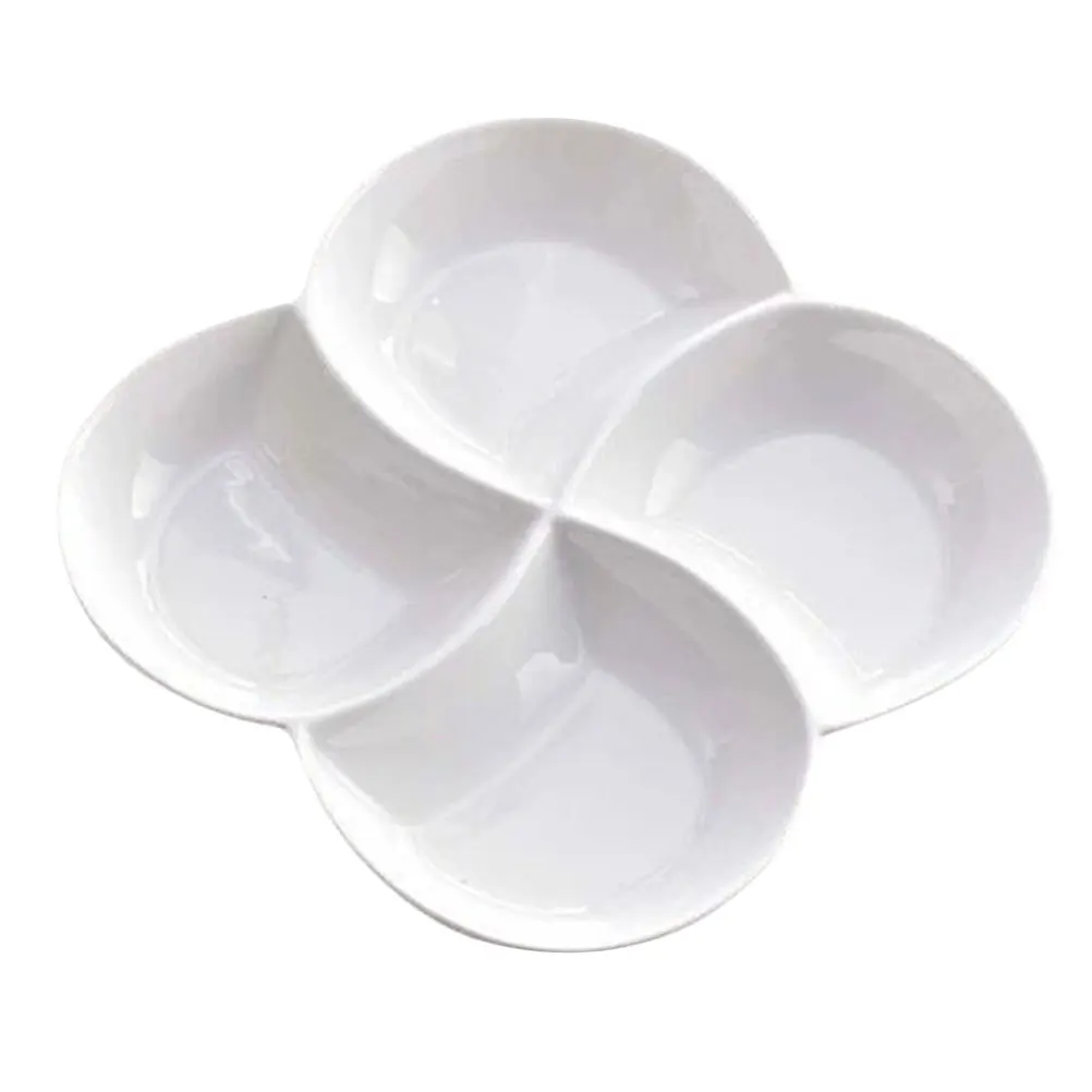 

Керамическая тарелка для еды, сервировочный поднос с 4 отделениями, блюдо для закусок для ресторана, офиса, тарелка для еды, блюдо для закусок