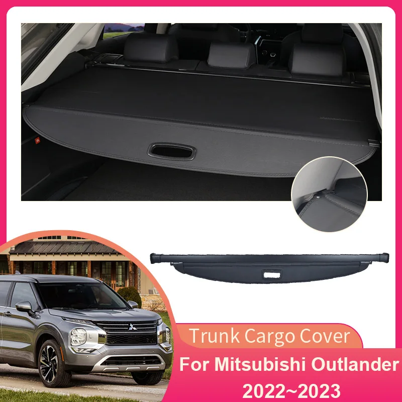 Trunk Cargo Cover for Mitsubishi Outlander GM GN ZM PHEV 2022 2023 Rear Partition Board Shield Shade Curtains Blinds Accessories