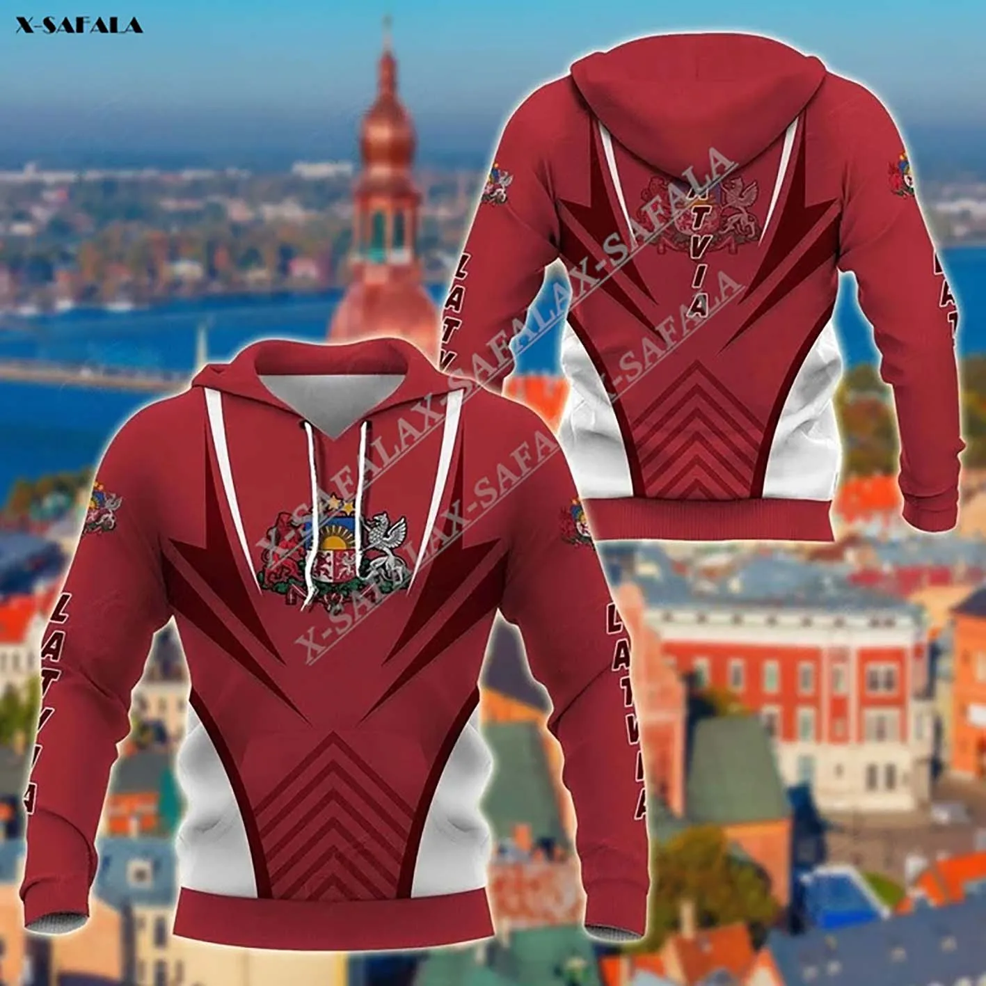 

Latvia Coat Of Arms Country Flag Custom Name 3D Print Hoodie Harajuku Outwear Zip Pullover Sweatshirt Casual Jacket