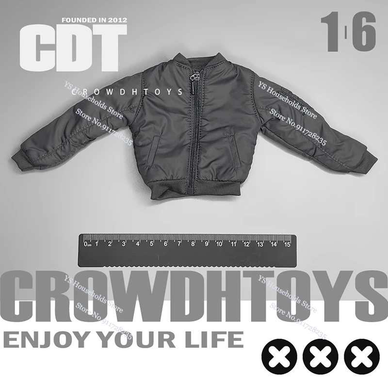 CROWDHTOYS 1/6 Man Soldier Short Jacket Coat Toys Flight Attendant Clothes Accessory For 12inch Action Figure Body Decoration