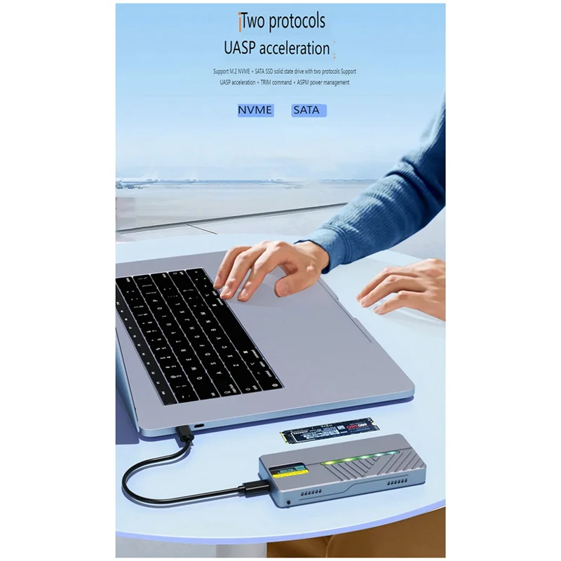 

B68C Smart Display M.2 Solid State Mobile Hard Drive Box Hard Drive Box 10GB Dual Protocol Nvme/Sata Aluminum Alloy Shell