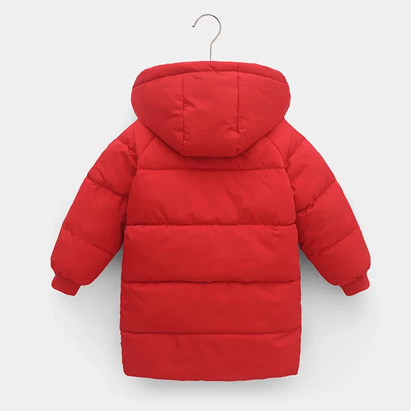 Neue 2-10 Jahre Winter Lange Jacke für Mädchen und Jungen, Outdoor-Bekleidung, Dick, Wärmeisolierend, mit Kapuze, für Kinder, Wattierte Baumwoll-Oberbekleidung – Detail 19