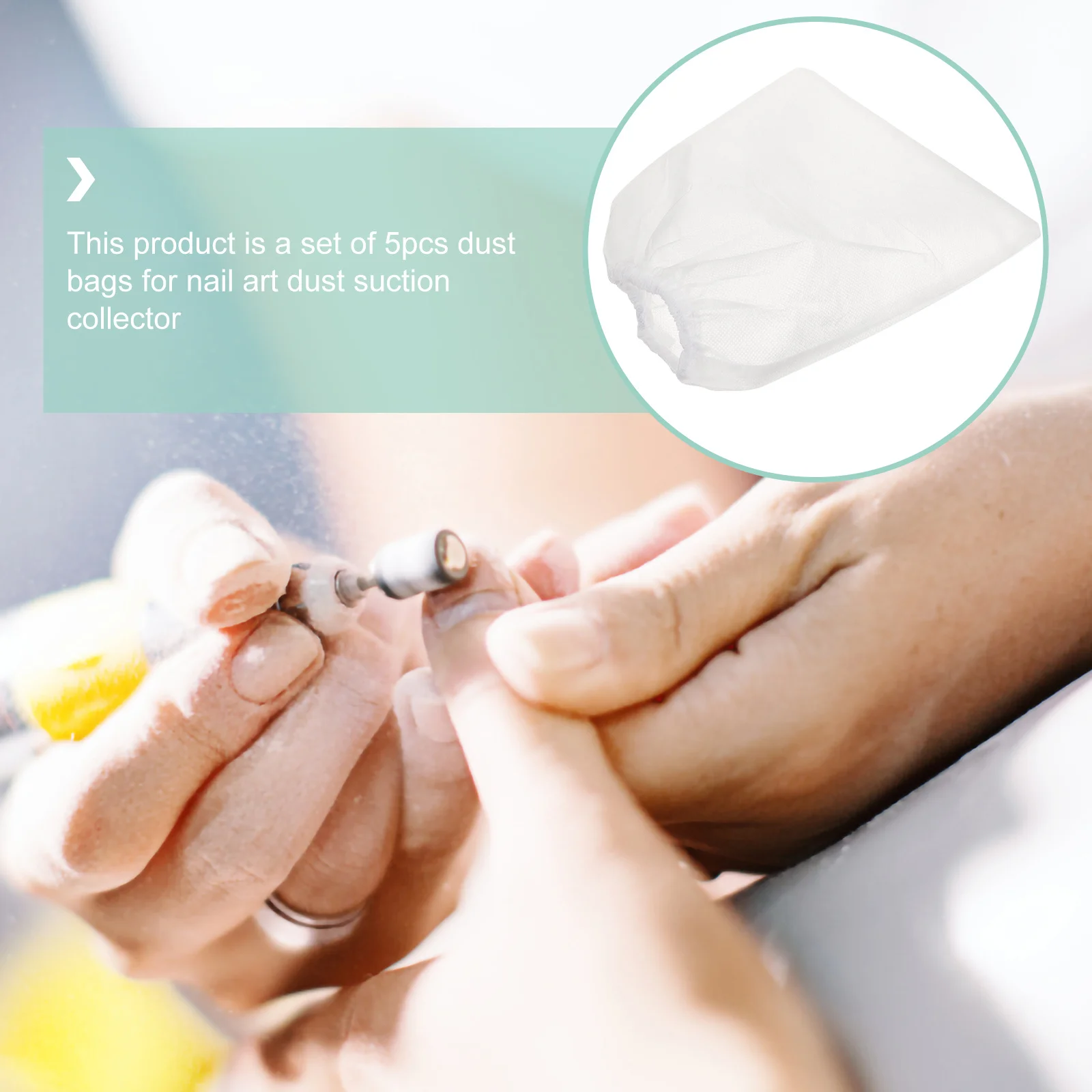 

5Pcs Dust Suction Collector Bag Non-Woven Fabric Replacement Dust Bags for Nail Art Cleaner Strong Durability Easy Replace