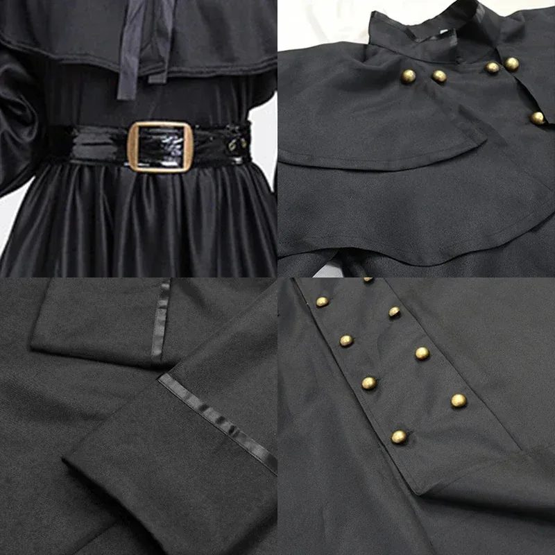 2025 신중세 후드 로브 전염병 의사 의상 마스크 모자 남녀 할로윈 카니발 코스프레 스팀펑크 드레스 망토 C ☆ ☆ ☆ 에이에이