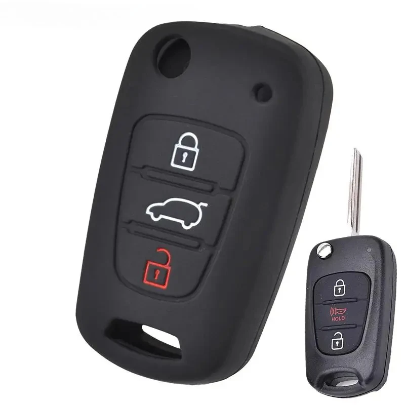 

Силиконовый чехол для ключей для Kia Soul Venga Picanto Rio Sorento Ceed Sportage для Hyundai i20 i30 Veloster ix20, чехол для брелока без ключа