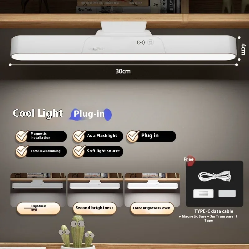 2026 Lampada da scrivania Studio oculare Lampada da lettura per dormitorio Display a LED Orologio timer Lampada fredda magnetica@@