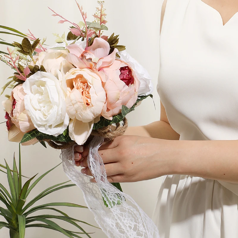 Bouquet de Fleurs Naturelles pour la Mariée, avec Charnière, pour Cérémonie de Mariage, ixPréChristophe des Patients, Cadeau de Confession de la ixde Léon