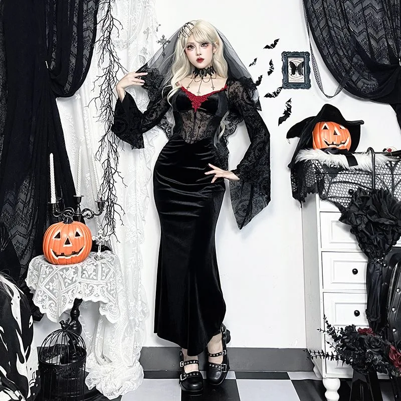 ladies clothes 2024 longsleeve gothic dresses woman sexy women's trendy women dresses 2024 sexy outfits lolita y2k dresses