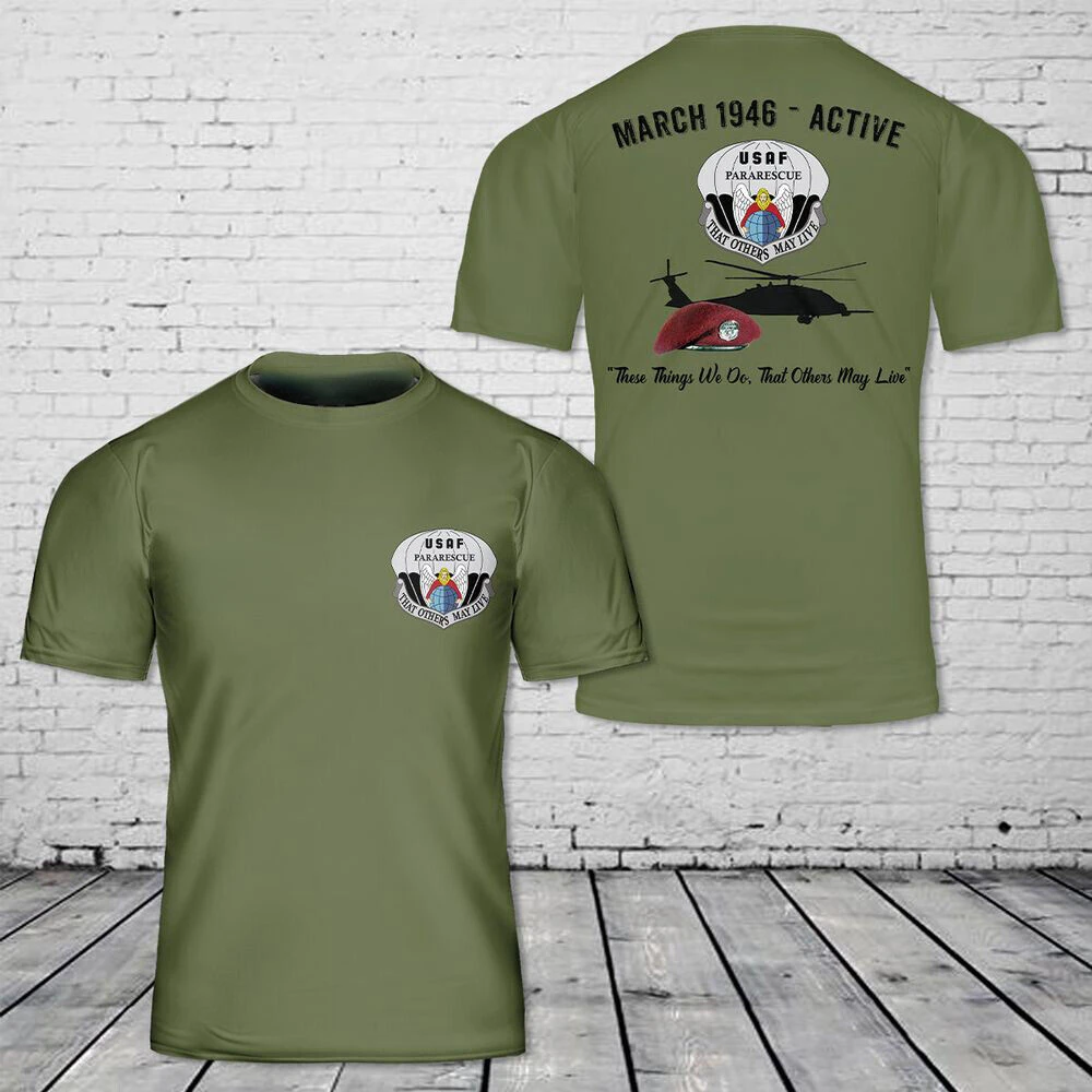 US Air Force Pararescue T-Shirt 100% Cotton O-Neck Short Sleeve Summer Casual Mens T-shirt Size S-3XL