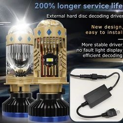 T8 H4 lamp laser Lens LED Car Headlight bi led projector waterproof 180W High Low Beam led Canbus mini lense h4 Cars Motorcycle