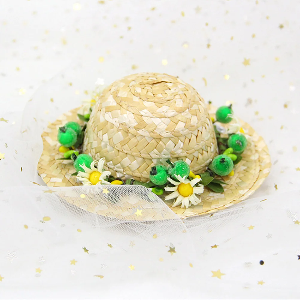 

Dog Hawaii Straw Woven Hat Green Daisy Size Comfortable Pet Straw Hat Photo Prop Flower Design Perfect for Parties
