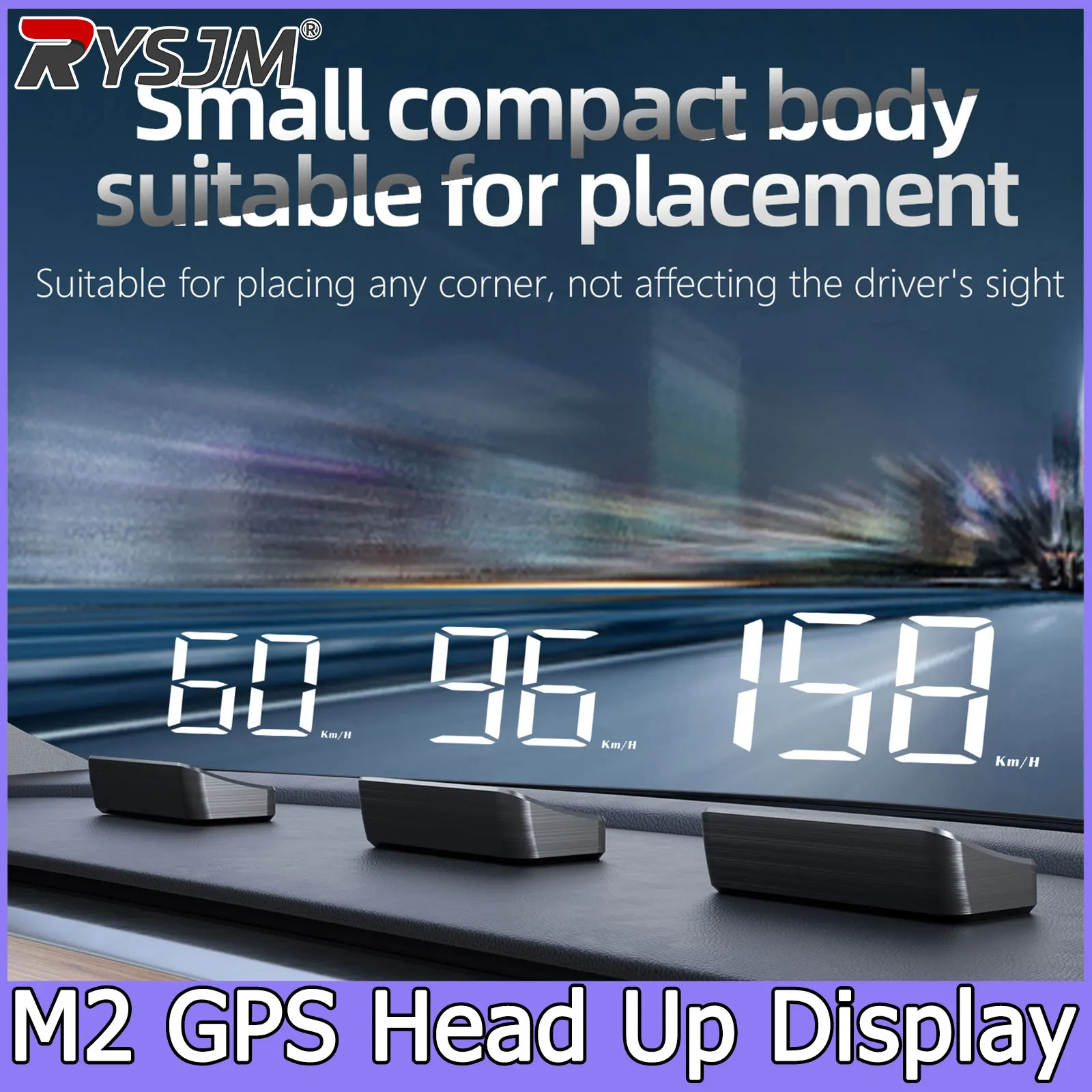  Car Speedometer Projector With Speed KMH M2 Universal GPS HUD Head Up Display Car USB Cable Plug & Play GPS & Beidou System