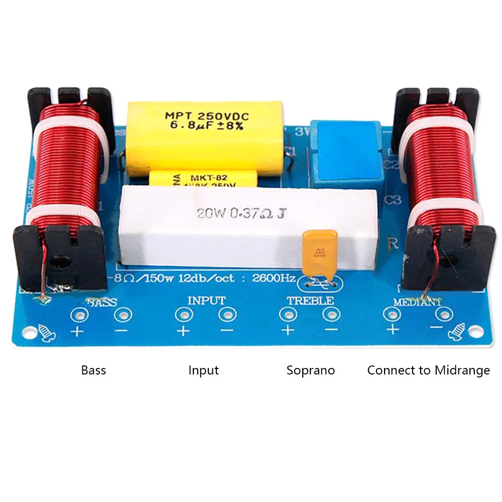 3 Way Crossover Filter Audio Frequency Divider Hi-Fi Audio Filter Module Board for  less than 8 inches High Power Speaker