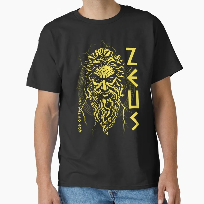 

Zeus God Of The Sky Funny Stoic team Greek Philosopher gift T shirt for men large size Adult Tops S-6XL
